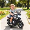 NONE Motocicletta elettrica per bambini da 18 a 36 mesi, con pedali ausiliari, luci, musica, in plastica e acciaio, colore nero.