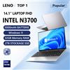 LenO Computer Portatile 2026 da 14,1 Pollici, 16GB RAM, 512GB/1TB/2TB SSD, Intel N3700, Notebook Windows 11, PC per Ufficio, Studio e Giochi