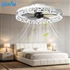Jelena Ventilatore da soffitto rotondo Jelena con lampada integrata per camera da letto e cucina, moderno ventilatore da soffitto per interni con telecomando e APP, 6 velocità regolabili, LED dimmerabile