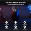 EPOMAKER Mouse da Gaming EPOMAKER Carbonis, Wireless Tri-Mode, in Fibra di Carbonio Composita, Leggero, con Sensore PAW3950 e Schermo LCD Intelligente