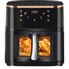 Oyajia Friggitrice ad Aria Digitale 9L con Funzione Forno Tostapane, 6 Programmi di Cottura Preimpostati, Cucina Senza Olio, Finestra Trasparente, Cestello Lavabile in Lavastoviglie per una Cucina Salutare