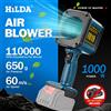 HILDA Soffiatore d'aria portatile HILDA F019 Turbo ad alta potenza con volume d'aria regolabile, senza fili, per esterni, per foglie e neve, compatibile con batteria Makita
