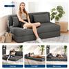 HiMISS Divano Letto Pieghevole Versatile - Futon, Poltrona e Divano in Uno con Materasso in Memory Foam e Cuscino, Salvaspazio, Rivestimento in Lino, Facile da Riporre per Soggiorno e Camera degli Ospiti