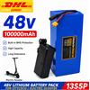 Magazzino PL 100% Nuovo 48V 100Ah 13S5P 18650 Batteria al Litio Ricaricabile con BMS Intelligente Integrato Batteria di Ricambio per E-Bike da 1500W, Monopattino Elettrico, Macchinari Elettrici