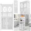 DayPlus Mobiletto stretto per bagno 40x25x90cm, mobile da pavimento a doppia anta con armadietto - PVC impermeabile, autoportante - Per spazi ridotti, porta carta igienica