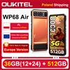 OUKITEL [Spedizione dalla Polonia] Smartphone robusto 5G OUKITEL WP68 Air, 36 GB (12+24) RAM + 512 GB ROM, batteria 8000mAh, ricarica rapida 45W, schermo 6,88" 120Hz, processore Dimensity 7025, Android 16.0,