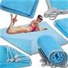 NONE Tappetino da Spiaggia Anti-Sabbia 200x200cm Blu in Rete, Telo da Picnic a Due Strati Leggero e Impermeabile con Anelli Metallici, Tappeto da Campeggio per Esterni, Tappetino da Spiaggia per Viaggi,