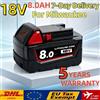 Batteria di ricambio al litio ricaricabile 18V 8.0Ah M18 per utensili elettrici Milwaukee 48-11-1815 48-11-1850 2604-22, adatta alla maggior parte delle batterie per cacciaviti.