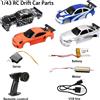 JIKEFUN Accessori per Auto RC 1/43: Carrozzeria / Motore / Servo / Batteria 3.7v 200mah / Telecomando per Parti Auto Drift 4301 4302 4303 4304