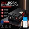 ZY AKKU Batteria LiFePO4 24V 100Ah 200Ah con BMS Bluetooth Integrato, oltre 6000 cicli profondi per accumulo di energia solare, camper, golf cart, barca, camper, motore per pesca a traina, off-grid.