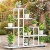 HiMISS Supporto Alto per Piante con Ruote per Angoli | Scaffale per Fiori a Più Livelli per Piante da Interno - Perfetto per Soggiorno, Balcone e Giardino