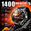 LIGE Nuovo Smartwatch da Uomo con Batteria Grande da 1400mAh, GPS per Esterni, Torcia, Impermeabile IP68, Chiamate Bluetooth, Schermo AMOLED, Orologio Intelligente Sportivo Militare per Uomo