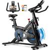 Wenoker Bicicletta da allenamento domestico Wenoker con app, cyclette silenziosa con resistore magnetico, bici da spinning per fitness indoor per allenamento cardio a casa, fino a 160 kg, JC318