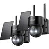 ieGeek 2PCS Telecamera di Sicurezza Solare Wireless da Esterno 360º 2K con Batteria Ricaricabile da 5200mAh, Sistema di Telecamere CCTV Wi-Fi PTZ a Batteria