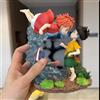 Bandai Action Figure Anime Ponyo sulla Scogliera 15cm Ponyo incontra Sosuke Modello Statico Ornamenti Regali di Compleanno e Natale per Bambini