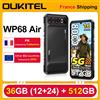 OUKITEL WP68 Air 5G Smartphone Robusto 36GB(12+24) RAM 512GB ROM Batteria da 8000mAh Ricarica Rapida 45W Display 6.88" 120Hz Dimensity 7025 Android 16.0 Fotocamera 64MP NFC