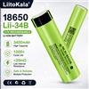 liitokala Batteria LiitoKala 18650 3400mAh 3.7V 34B Ricaricabile Li-ion a Cima Piatta ad Alta Capacità per Torcia LED e Power Bank