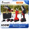 NONE Podofo Motosega Mini Senza Spazzole da 4 Pollici, Cordless 21V con 2 Batterie da 1300mAh e Caricatore EU, Sega Elettrica 2-in-1 per Potatura e Taglio Alberi da Giardino, Compatibile con Batterie