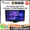 Podofo 9" 4G 8-core 8+128G Autoradio per Toyota Aygo 2015/Citroen C1 2020/Peugeot 108 WIFI GPS DAB Schermo IPS Carplay Android Auto Lettore Multimediale Video per Auto AM FM RDS