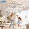 Jelena Ventilatore da soffitto Jelena con luci, telecomando e APP, 6 velocità, moderno ventilatore a LED con lampada, per cucina, camera da letto, ventilatore elettrico per la casa