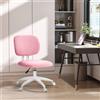 Vinsetto Sedia da Ufficio Vinsetto, Sedia Ergonomica da Scrivania Regolabile in Altezza, Sedia per Computer Senza Braccioli, Girevole per Studio, in Velluto Rosa