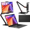NONE Monitor portatile Amoudo con supporto, 15,6 pollici, risoluzione 1920x1080P, 60 Hz, con porte USB Type-C e Mini HDMI, supporto da scrivania, seconda schermata per PS4, Xbox, Switch, PC, Mac, monitor