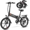 SAMEBIKE 20LVXD30-II Bicicletta Elettrica per Adulti, Pneumatici da 20", E-Bike Pieghevole a 7 Velocità per Pendolari, Batteria Rimovibile da 48V 10.4Ah, Bicicletta Elettrica Portatile per Viaggi