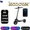 iScooter Monopattino Elettrico IScooter W-9, 1000W 48V 14AH, Velocità Massima 45km/h, Pneumatici da 10 Pollici, Monopattino Elettrico per Adulti