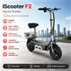 NONE Monopattino elettrico F2, motore da 500 W, batteria al litio ad alte prestazioni da 36 V e 7,8 Ah, con sedile e cestino per il trasporto, ideale per gli spostamenti in città, velocità massima 30 km/h,