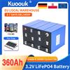 Kuoouk Batteria ricaricabile LiFePO4 3.2V 360Ah, cella al litio ferro fosfato di grado A, 10000 cicli, fai da te 12V 24V 48V, per furgoni solari, golf, disponibile in magazzino UE