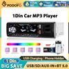 Podofo 1Din Lettore MP3 per Auto, Lettore Multimediale Universale con AUX, Radio FM per Auto, Bluetooth, Video, Ricarica USB, Telecomando, Audio per Auto con Retroilluminazione Colorata, Supporto per