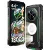 DOOGEE Fire 5 Smartphone Ultra Resistente con Doppia Luce da Campeggio, Batteria da 13000mAh, 36GB RAM (6+30), 128GB ROM, Google Pay, NFC, Helio G81, Schermo da 6.6"