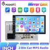 podofo Autoradio Podofo 7" 2 Din con Schermo Touch Screen, Lettore Multimediale, Bluetooth, Supporto Mirror-Link e Telecamera Posteriore