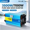 Foval Inverter di Potenza a Onda Sinusoidale Pura LVYUAN 2500W 3000W 3500W 4000W 12V 24V a AC 230V 50Hz 2 Prese EU USB Telecomando Solare per Casa