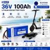 DAGENLY Batteria agli ioni di litio 10S2P 36V 100Ah con BMS intelligente, celle 18650, uscita stabile, batteria ad alta capacità per monopattino elettrico, e-bike, moto, golf cart, progetti fai-da-te,