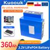 Kuoouk Batteria al litio ferro fosfato LiFePO4 ad alta capacità 12V 350Ah 3.2V 360Ah 48V 36V 24V 12V Celle ricaricabili di grado A per applicazioni solari
