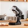 HOMCOM Impastatrice da Cucina HOMCOM 1400W con 6+ Velocità, Ciotola in Acciaio Inox da 5,5L, con Gancio per Impastare, Protezione Antischizzi, Frusta, Gancio per Mescolare, Separatore di Uova e Raschietto