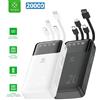 NONE Multi Capacità 10000mAh Power Bank Display Digital 4 Cavo di carica,Carica rapida di energia 20000mAh / 30000mAh di grande capacità,Batteria esterna portatile all'aperto per iPhone 16 più telefoni