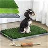 NONE Vassoio per l'addestramento del cane con 2 confezioni di tappetini igienici in erba per cani di ricambio, toilette portatile per cani da interno ed esterno
