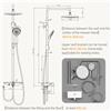 NONE GarveeLife Sistema doccia moderno senza miscelatore - Doccia a pioggia 25 cm rotonda, colonna regolabile in altezza in acciaio inox con ripiano, set completo per bagno (tubo dritto cromato + soffione