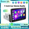 Podofo Autoradio Multimediale 1 Din da 7 Pollici, Stereo con Schermo Touch HD, 4+64G, WiFi, Carplay Wireless, Android Auto, Mirror Link, GPS, BT, Radio FM/RDS, Supporto per Telecamera di