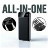 NONE Power Bank da 20.000 mAh con cavo di ricarica 4-in-1 integrato, display LCD digitale e torcia LED; ricarica fino a 5 dispositivi contemporaneamente ed è adatto per la ricarica esterna portatile