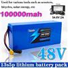 DAGENLY Pacco batterie al litio ricaricabile 100Ah 48V 13S5P 18650 con BMS intelligente per macchinari elettrici da 1500W