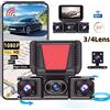 DAINU 360 ° Dash Cam a 4 canali, controllo tramite APP Wi-Fi, 1080P frontale, 720P laterale e posteriore, visione notturna, sensore G, monitoraggio del parcheggio 24 ore su 24.