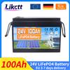 Likctt Batteria LiFePO4 di Grado A 24V 100Ah, oltre 10000 cicli, celle LiFePO4 ricaricabili 12.8V per imbarcazioni marine e accumulo di energia domestica, disponibile in magazzino UE.