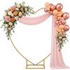 HGTUGO Arco Nuziale da 6,56 Piedi, Struttura in Metallo a Forma di Cuore Dorato, Supporto per Sfondo, Telaio per Arco di Palloncini e Fiori, Decorazione per Feste