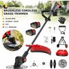 Conentool Tagliaerba Elettrico Senza Fili 21V Brushless 36000 Giri/min 10 Pollici 25cm con 2 Batterie da 4000mAh, Ruote e Manico Pieghevole per Prato, Erbacce, Giardino, Frutteto, Cortile