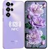 OUKITEL C68 Telefoni Cellulari Sbloccati, Smartphone Android 15, 6000mAh, Fotocamera Posteriore 64MP + Fotocamera Frontale 8MP, 16GB RAM + 256GB/512GB ROM, Ampio Display HD da 7.2" con Sub-Display