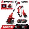 ONEVAN Motozappa Elettrica Senza Spazzole 1600W, Coltivatore, Tagliaerba Portatile da Giardino, Utensile per la Lavorazione del Terreno per Batteria Makita 18V