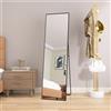 FEEOHOME Specchio a figura intera 140x40cm rettangolare con cornice in lega di alluminio HD, specchio da terra, grande specchio da parete, specchio per vestirsi, decorazione per camera da letto, soggiorno,